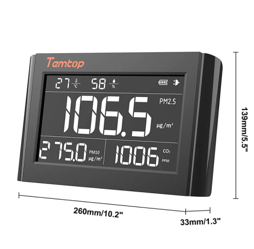 Temtop P1000 Настольный монитор качества воздуха CO2 PM2.5 PM10 фото 5